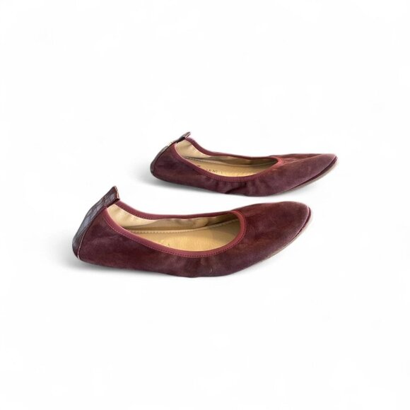 Kosi Amara Burgundy Suede Pointed Toe Flats | Womens Size 8.5/39 - Picture 2 of 4